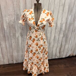 Floral Wrap Dress with Ruffle Hem